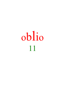 Oblio, III, 11 - Progetto Oblio