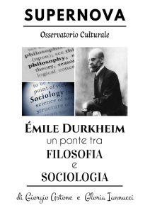 Émile Durkheim. - SUPERNOVA | Osservatorio Culturale