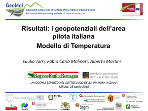 i geopotenziali dell`area pilota italiana