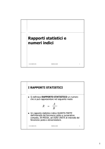 Rapporti statistici e numeri indici