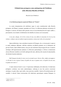 Il Relativismo protagoreo come anticipazione del Nichilismo nella