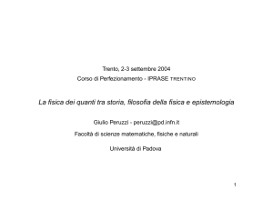 La fisica dei quanti tra storia, filosofia della fisica e epistemologia