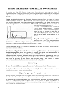 sistemi di riferimento inerziali e non inerziali