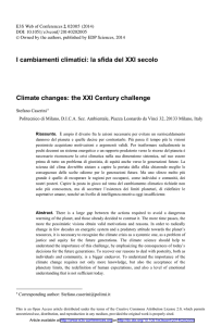 I cambiamenti climatici: la sfida del XXI secolo