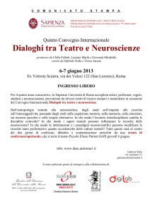 Dialoghi tra Teatro e Neuroscienze