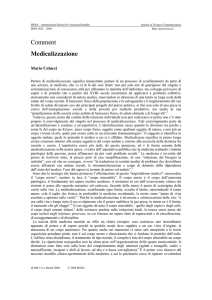 Comment Medicalizzazione - Journal of Science Communication