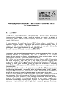 Amnesty International e l`educazione ai diritti umani
