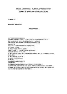 BIOLOGIA CLASSE 2 - Liceo Artistico Cagliari