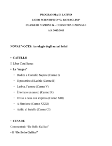 NOVAE VOCES: Antologia degli autori latini • CATULLO