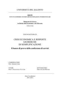 Crisi economica e risposte giuridiche di regolazione