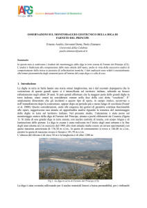 Osservazioni sul monitoraggio geotecnico della diga di Farneto del