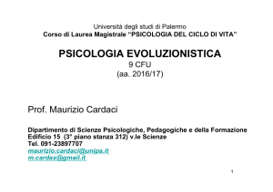 psicologia evoluzionistica - Prof. Maurizio Cardaci, Dipartimento di