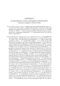 CAPITOLO 3 La giurisdizione esclusiva del