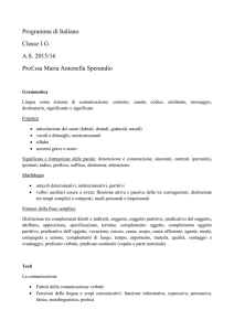 Programma di Italiano Classe I G A.S. 2015/16 Prof.ssa Maria