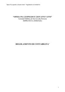 Regolamento contabilita - Opera Pia Leopoldo e Giovanni Vanni