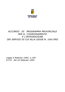 Accordo Provinciale di Programma - Parma