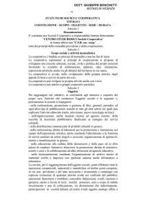 STATUTO DI SOCIETA` COOPERATIVA A RESPONSABILITA