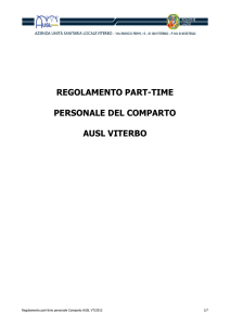 Regolamento PART TIME Personale Comparto AUSL VT