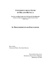 Domenico Francesco Meddis phd Tesi di Dottorato Il Procedimento