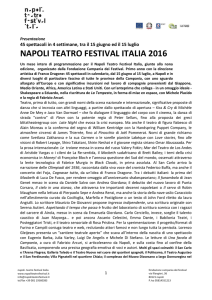 Press kit - Napoli Teatro Festival Italia