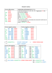 PRESENT SIMPLE Forma affermativa VARIAZIONI