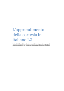 L`apprendimento della cortesia in italiano L2 - UvA-DARE