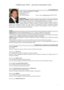 CURRICULUM VITAE - dott./prof. Benedetto Torrisi