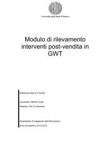 Modulo di rilevamento interventi post