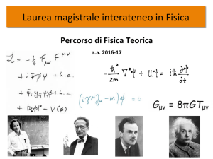 Slides presentazione del curriculum in Fisica teorica