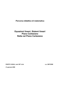 Percorso didattico di matematica Equazioni lineari, Sistemi lineari