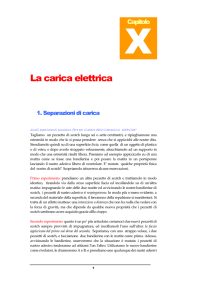 La carica elettrica 1. Separazioni di carica