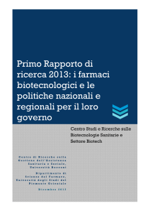 I farmaci biotecnologici e le politiche nazionali e regionali