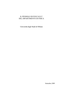 IL PENDOLO DI FOUCAULT DEL DIPARTIMENTO DI FISICA