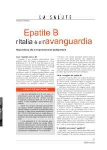 Epatite B l`Italia è all`avanguardia