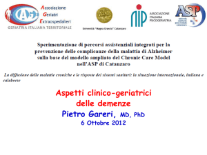 Aspetti clinico-geriatrici delle demenze (dr. Pietro