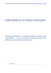 Vulnerabilità di un Sistema Informativo