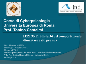 Diapositiva 1 - Istituto di Terapia Cognitivo Interpersonale