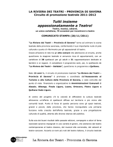 La Riviera dei teatri - Comunicato