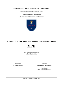 evoluzione dei dispositivi embedded xpe - UniCam