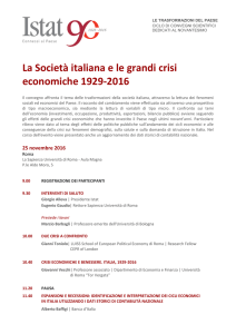 La Società italiana e le grandi crisi economiche 1929-2016