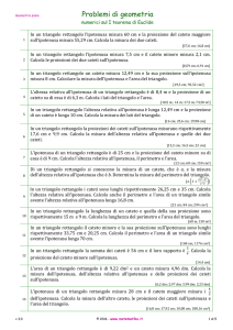 Problemi numerici sul primo teorema di Euclide