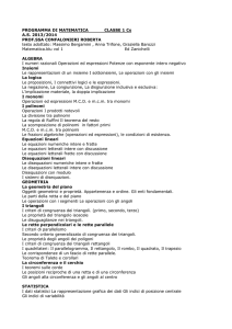 PROGRAMMA DI MATEMATICA CLASSE 1 Cs A.S. 2013/2014