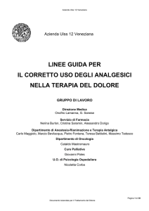 linee guida per il corretto uso degli analgesici