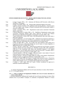 DECRETO RETTORALE N. 1950 - Lettere e Beni culturali