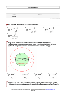 elettrostatica La costante dielettrica del vuoto vale circa Una sfera di