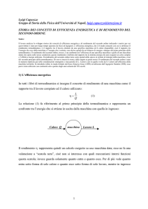 Storia dei concetti di efficienza energetica e di rendimento del