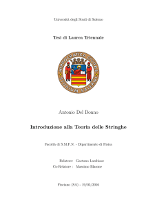 Antonio Del Donno Introduzione alla Teoria delle Stringhe