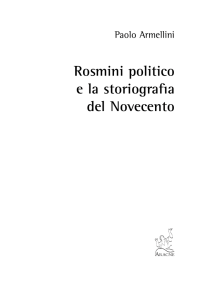 Rosmini politico e la storiografia del Novecento