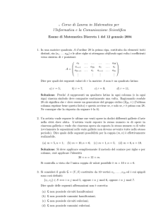 Corso di Laurea in Matematica per l`Informatica e la Comunicazione