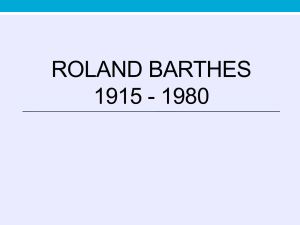 roland barthes 1915 - 1980 - Dipartimento di Comunicazione e